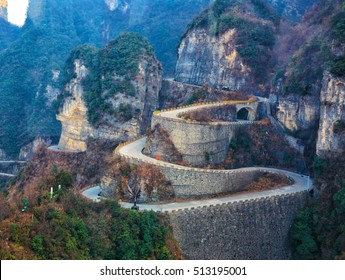 Road Of Tianmen Mountain National Park, Hunan Province, China