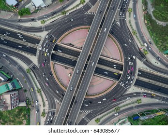 Road Traffic In City At Thailand .