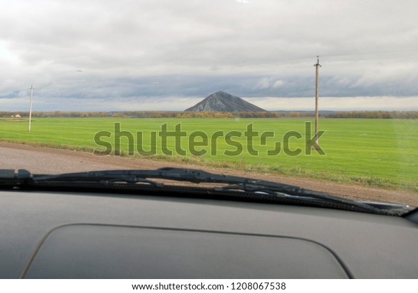 road
trip, car dashboard, mountain landscape and
road