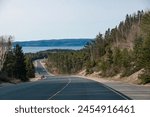Road trip on Trans-Canada Highway, Lake Superior, Ontario.