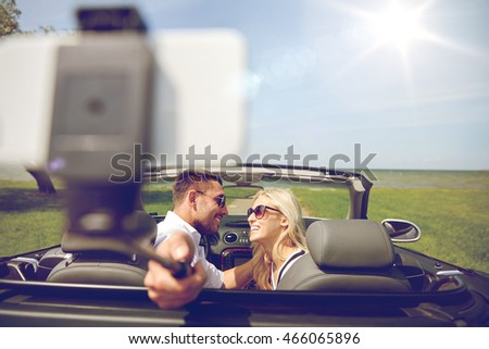 Similar – Image, Stock Photo Woman looking through the binoculars and friend driving