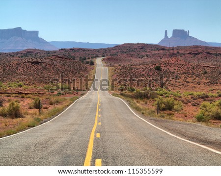 Similar – Image, Stock Photo Open Road in Utah desert