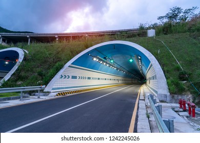 Road tunnel in the mountains