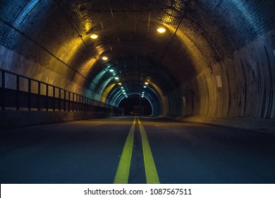 Road Tunnel At Night