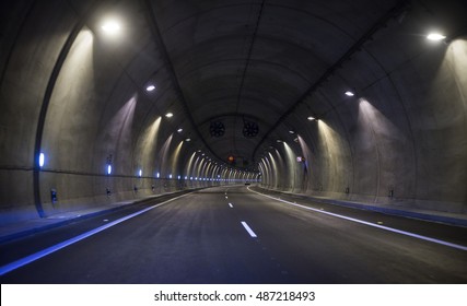 Road Tunnel, Night Illuminated