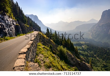 Road and Tunnel with Valley View, Glacier National Park