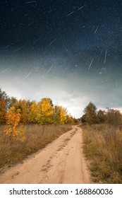 road under starlight.  Elements of this image furnished by NASA