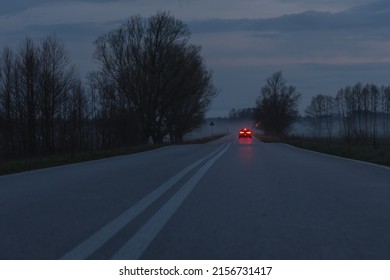 Road in Wegrow County, Masovia region, Poland
