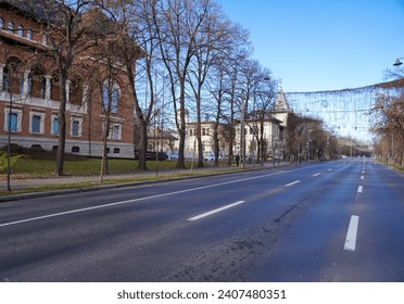 the road without road traffic.