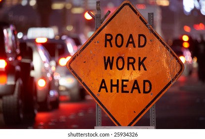 Road Work Ahead Sign