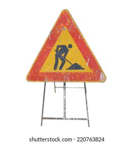 Road Works Progress Sign Isolated Over Stock Photo 220763824 | Shutterstock