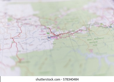 Roadmap of Blue Mountains national park Australia