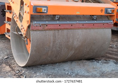 Roadroller. View Of The Front Wheel.