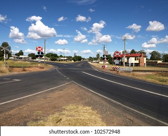 Roads Crossing In A Small Town In The Outback Of Australia