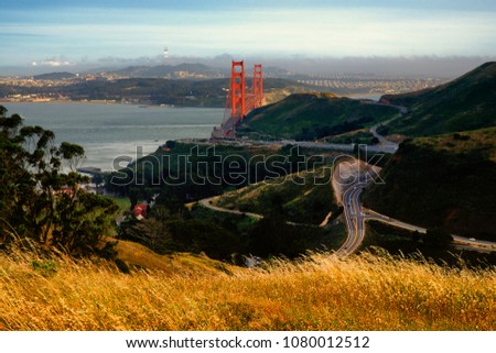 Roads near the Golden Gate Bridge, The Presidio, San Francisco, California, USA