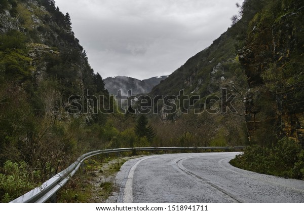 Roads network on Peloponnese, Greece, travel with\
car, caravan of camper