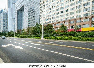 Roads and skyscrapers in the financial center, Qingdao, China