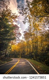 Roads Surrounded By Autumn Leaves Season In Damascus Virginia