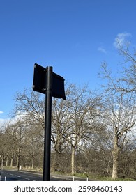 Roadside with the back of a sign