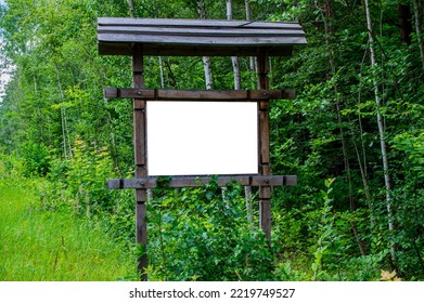 Roadside billboard outdoor advertising on the background of the forest. Roadside advertising billboard. Template for text. background image. Free space for text. - Shutterstock ID 2219749527