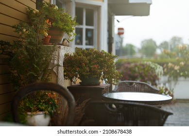 Roadside Cafe Interior In Summer.