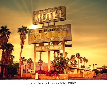 Roadside Motel Sign - Iconic Desert Southwest USA 