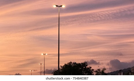 Roadside with nice sunset