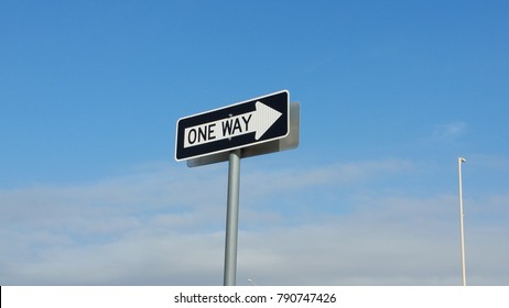 Roadside One Way Direction Sign