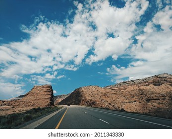 Roadway Through Utah Mountains Road Trip