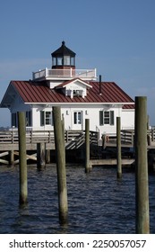 Roanoke Marshes Lighthouse in the sunshine - Shutterstock ID 2250057057