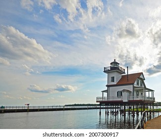 Roanoke River Light House At Sunset