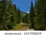 Roaring Fork River headwaters between Aspen and Independence Pass in White River National Forest (Pitkin County, Colorado, USA) 