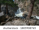 roaring river falls in kings canyon national park in the usa