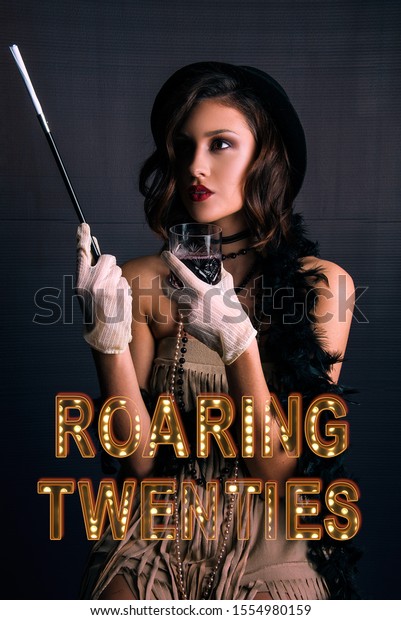 Roaring Twenties Poster Flapper Party Girl Stock Photo Edit Now
