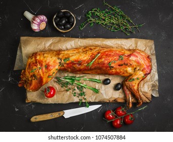 whole roasted rabbit