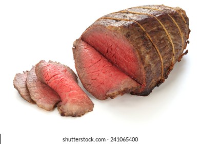 Roast Beef Isolated On White Background