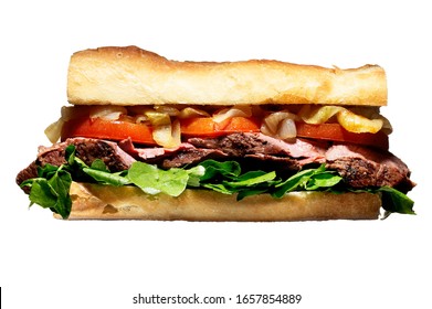 Roast Beef Sub On White Background