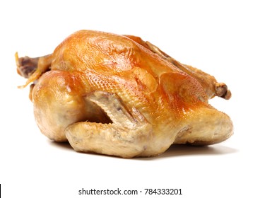 Roast Chicken On White Background