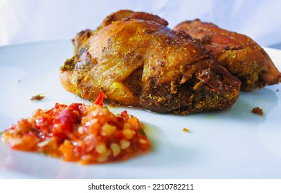 Roast Chicken With Spicy Chili Garlic Sauce.