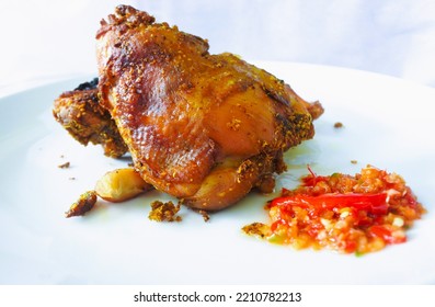 Roast Chicken With Spicy Chili Garlic Sauce.