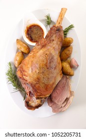 Roast Lamb Leg And Sauce