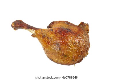  Roast  Leg Duck  On White Background