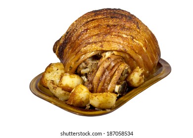 Roast Leg Of Pork With Crispy Potatoes