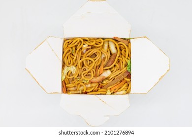 Roast Pork Lo Mein In A Chinese Takeout Box