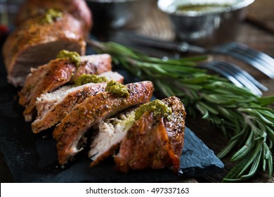 Roast Pork Tenderloin With Herbs And Red Wine