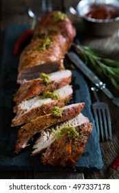 Roast Pork Tenderloin With Herbs And Red Wine