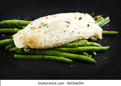 Roasted Basa Fillet With Green Bean