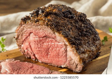 Roasted Boneless Prime Beef Rib Roast Ready to Eat - Shutterstock ID 1225585570