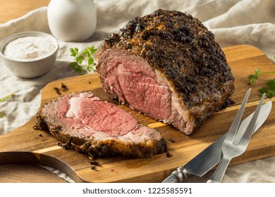 Roasted Boneless Prime Beef Rib Roast Ready to Eat - Shutterstock ID 1225585591