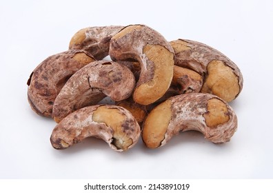 Roasted Cashew Nuts Isolated On White Background